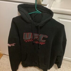 Vintage UFC Black Hoodie with Red Accents